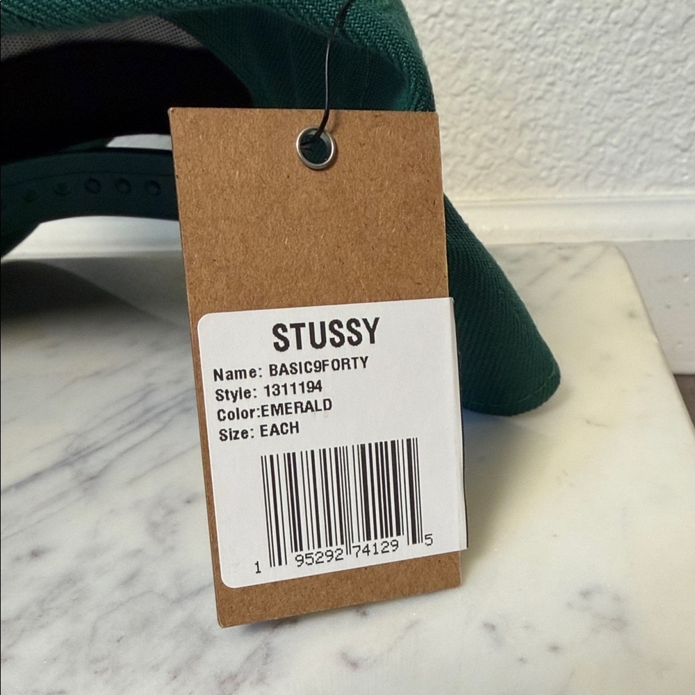 NWT Stussy Basic 9FORTY Emerald Green Adjustable Cap New Era A-Frame - Picture 4 of 6